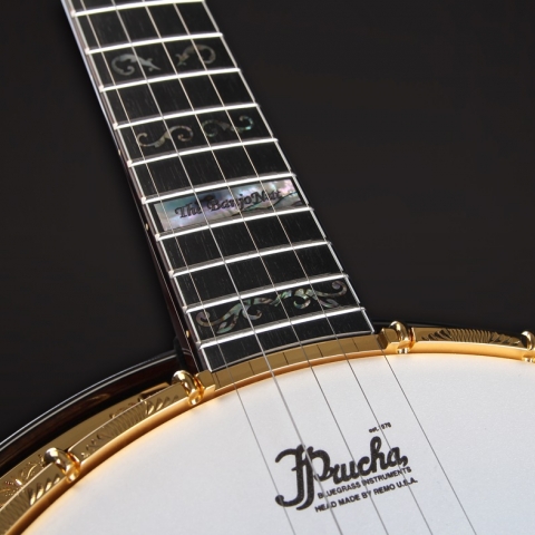 Spirit Jason Burleson Standard Banjo Pot, Mahogany, Gold, Engraved