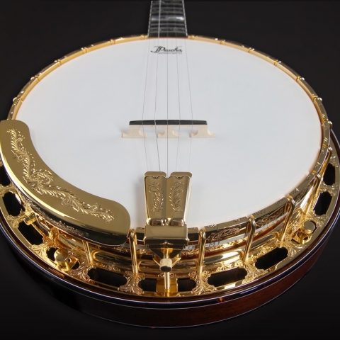 Spirit Jason Burleson Standard Banjo Pot, Mahogany, Gold, Engraved