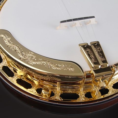 Spirit Jason Burleson Standard Banjo Pot, Mahogany, Gold, Engraved