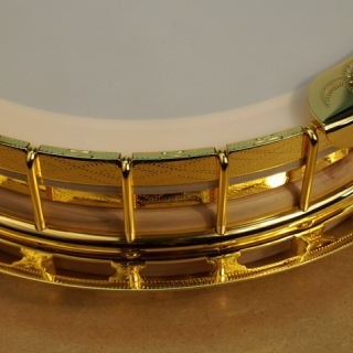 Custom Made - Bluegrass Banjo Pot - Gold Engraved Pattern Style 6